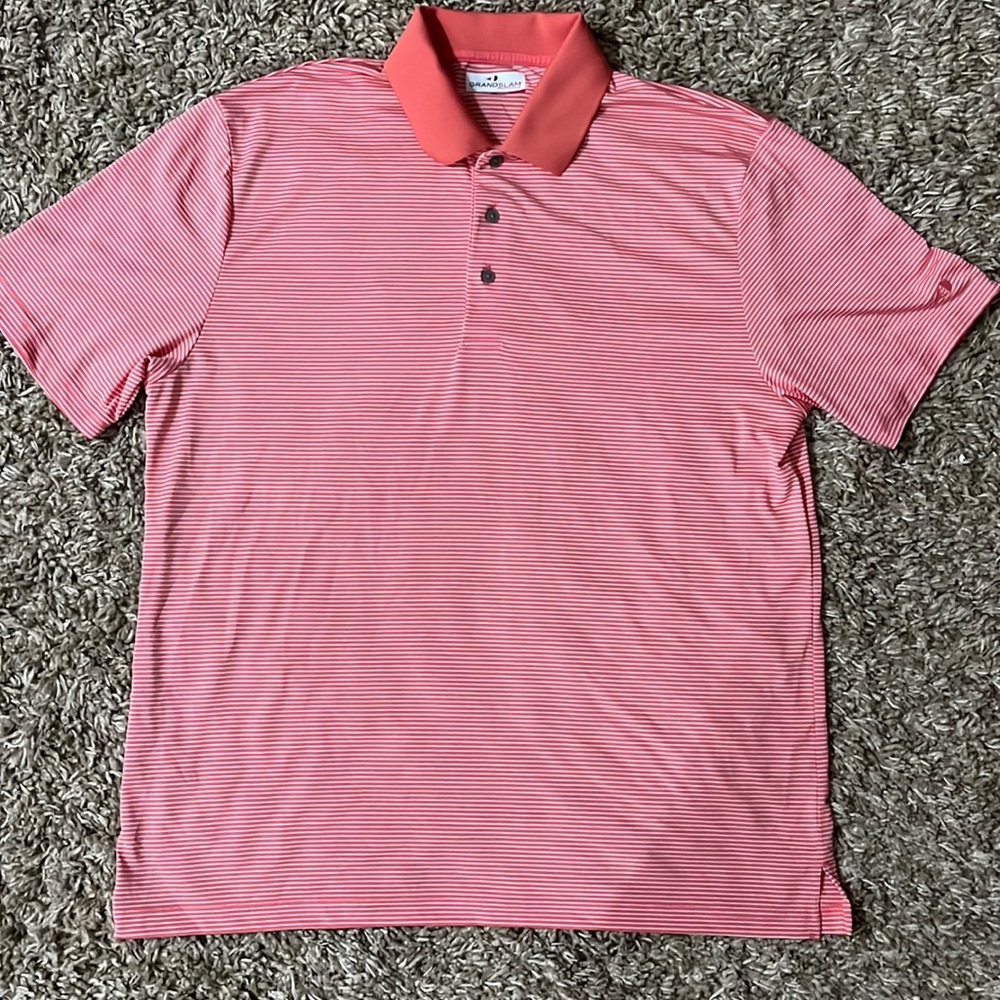 GRANDSLAM PERFORMANCE XL Mens Polo Coral